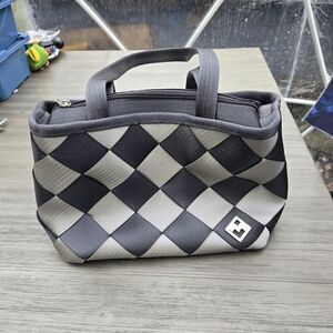 Maggie Bags woven seatbelt handbag